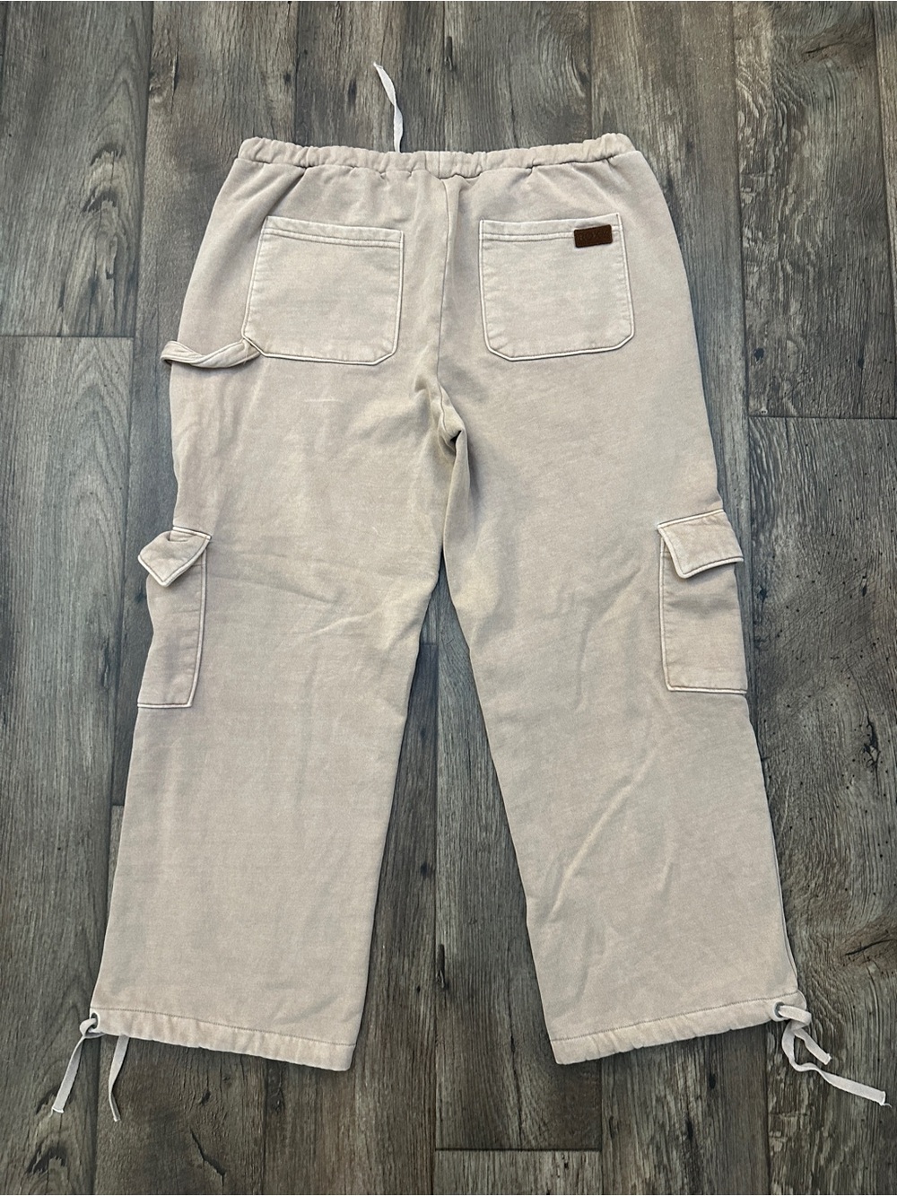 Roxy Double Up Cargo Cotton Blend Casual Joggers Women’s Size XL Beige Tan - Picture 8 of 10